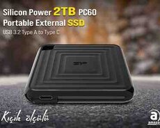 Silicon Power 2TB PC60 Portable External Solid State Drive SSD USB 3.2 Gen 2 with USB Type A to Type