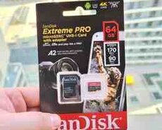 Yaddaş kartı Sandisk Extreme Pro 64 Gb Klass10
